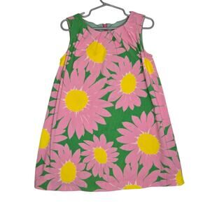 Mini Boden Girl Corduroy Jumper Dress Pink Retro Floral Lightweight 4-5Y